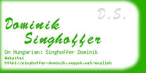 dominik singhoffer business card